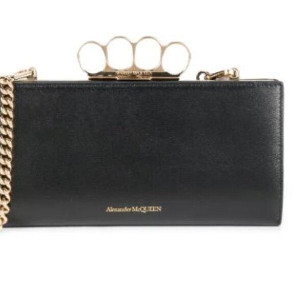 Alexander McQueen Black Four Knuckle Wallet on a Chain - NWT - Picture 3 of 9